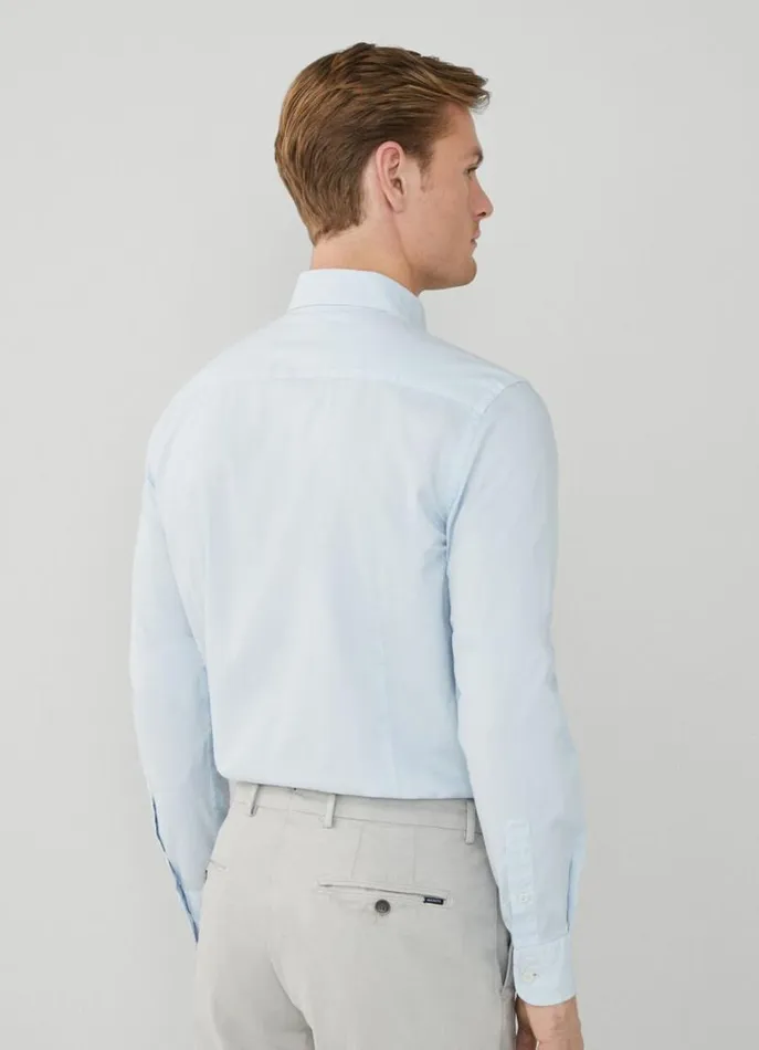 Men Shirts Hackett London Slim Fit Oxford Shirt Sky Blue