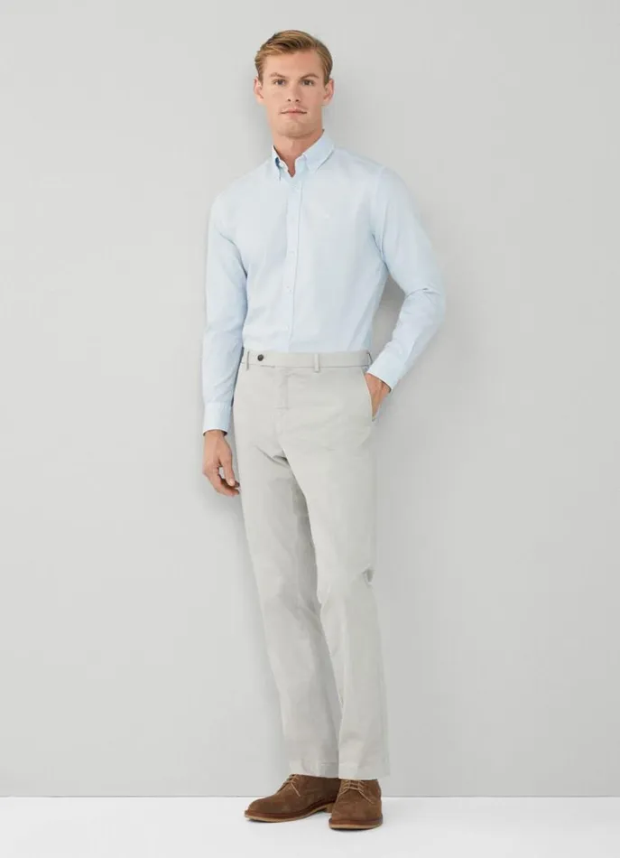 Men Shirts Hackett London Slim Fit Oxford Shirt Sky Blue