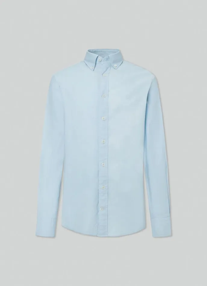 Men Shirts Hackett London Slim Fit Oxford Shirt Sky Blue