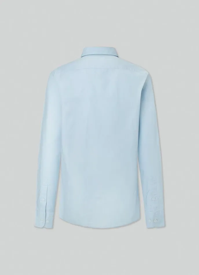Men Shirts Hackett London Slim Fit Oxford Shirt Sky Blue