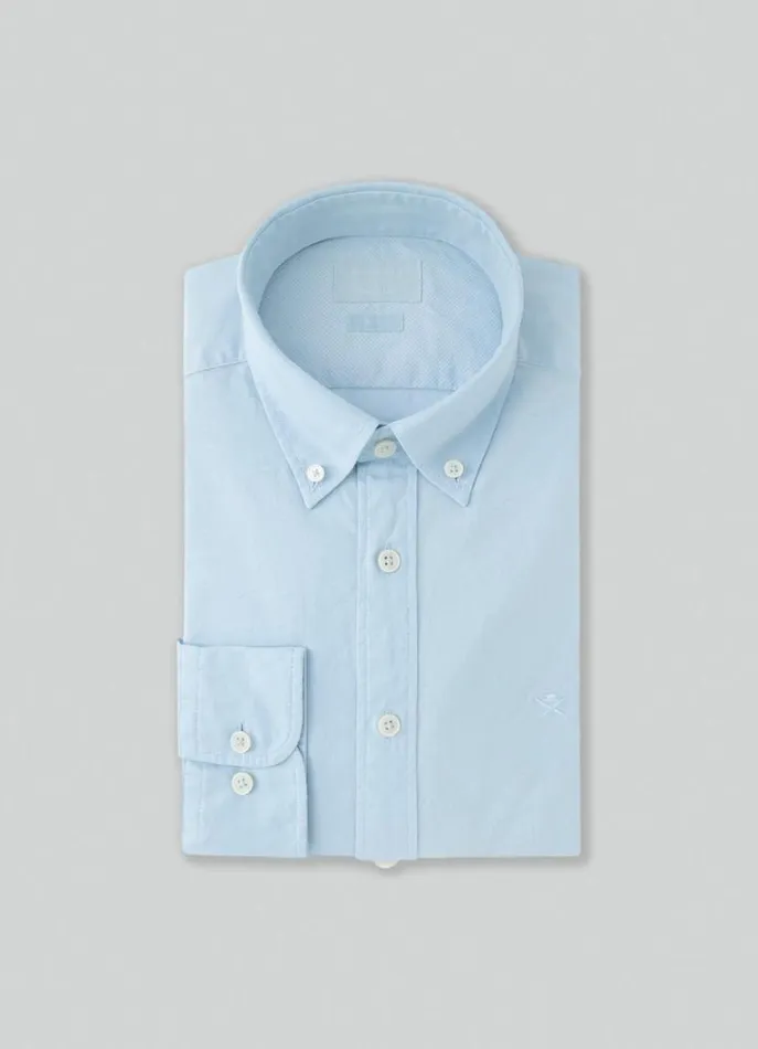 Men Shirts Hackett London Slim Fit Oxford Shirt Sky Blue