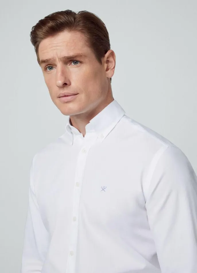 Men Shirts Hackett London Slim Fit Oxford Shirt White
