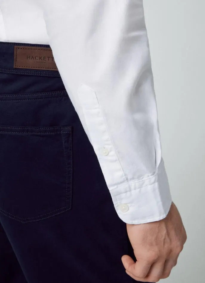 Men Shirts Hackett London Slim Fit Oxford Shirt White