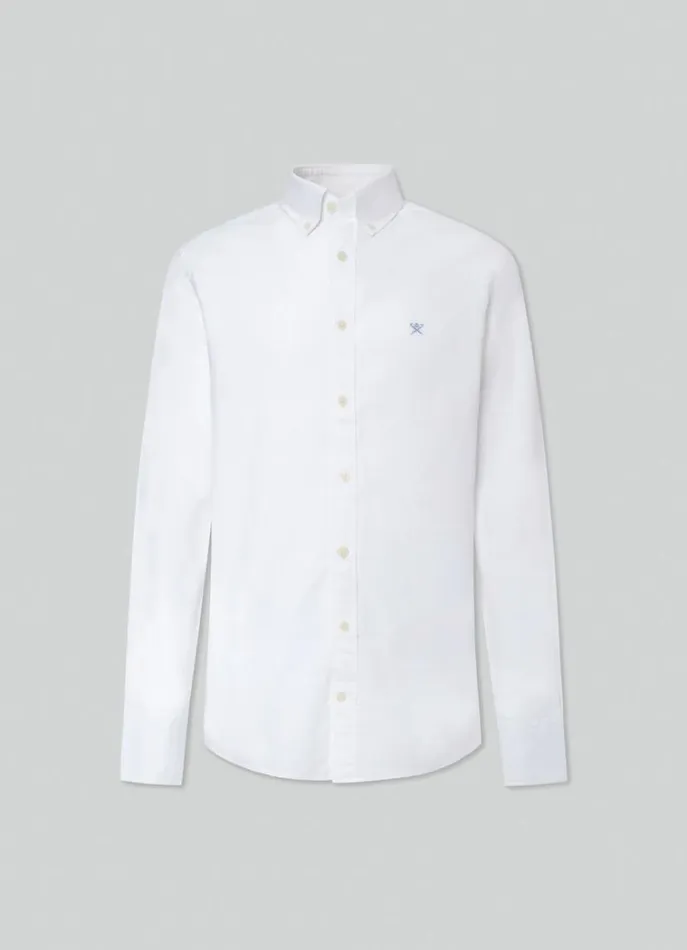 Men Shirts Hackett London Slim Fit Oxford Shirt White