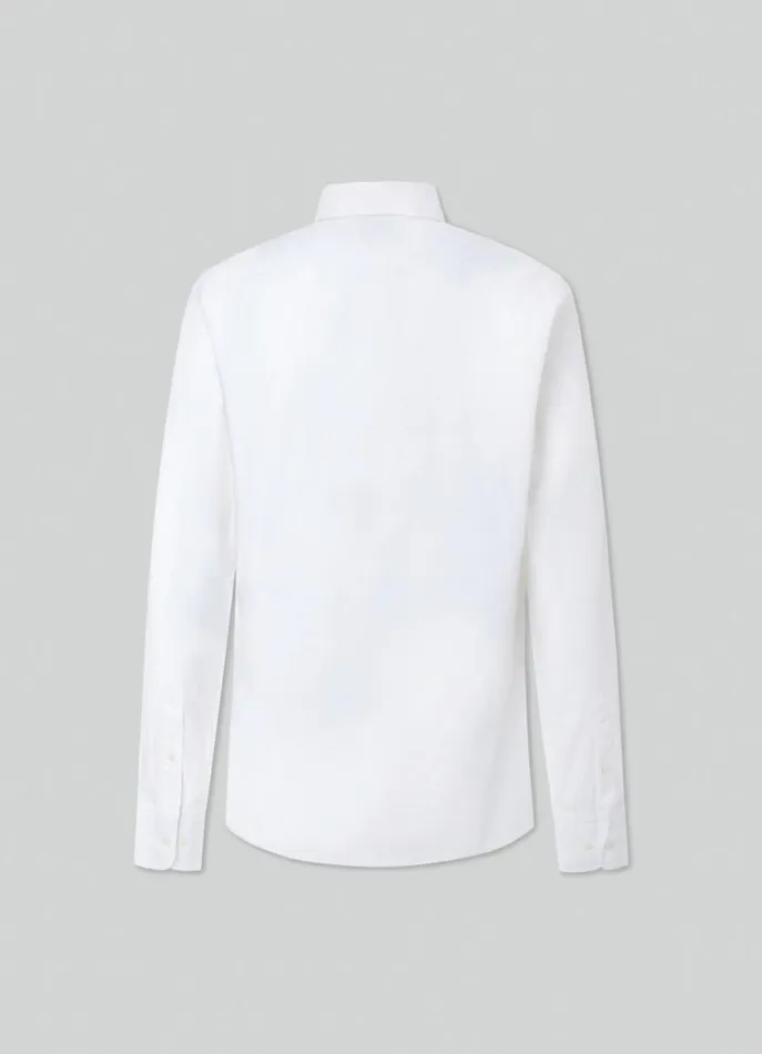 Men Shirts Hackett London Slim Fit Oxford Shirt White