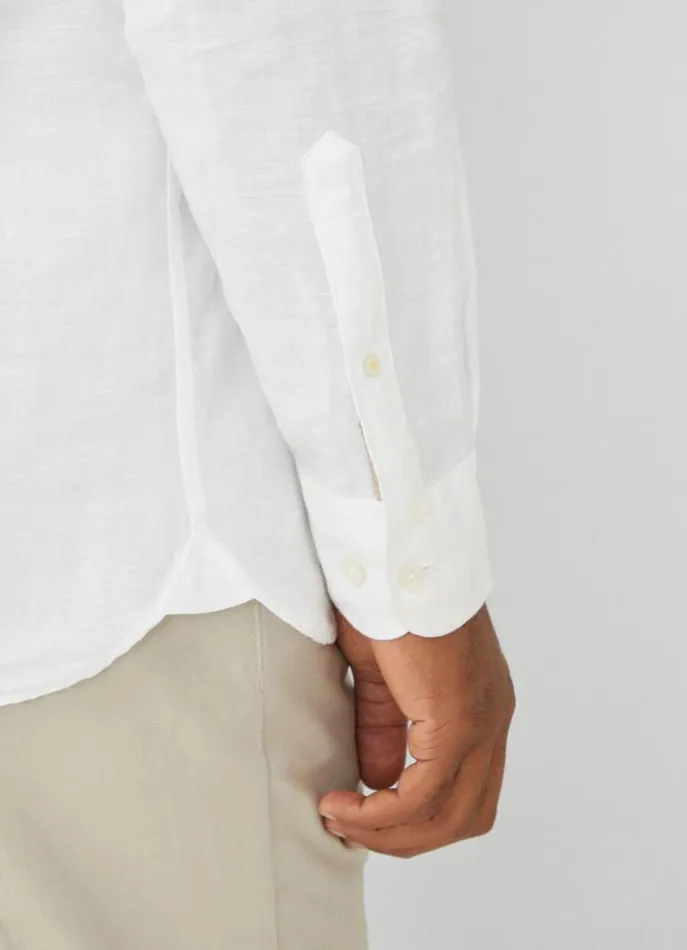 Men Shirts Hackett London Slim Fit Plain Shirt Whiteyelow