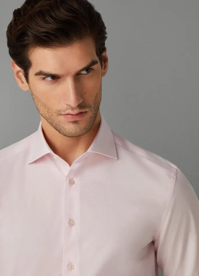 Men Shirts Hackett London Slim Fit Poplin Shirt Pink