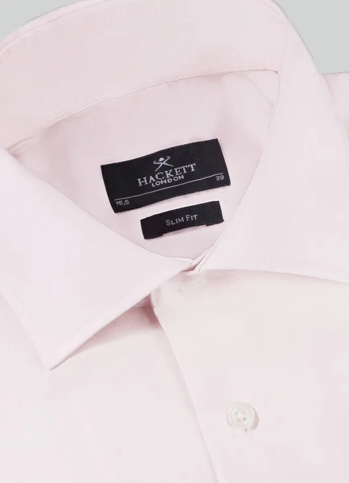 Men Shirts Hackett London Slim Fit Poplin Shirt Pink