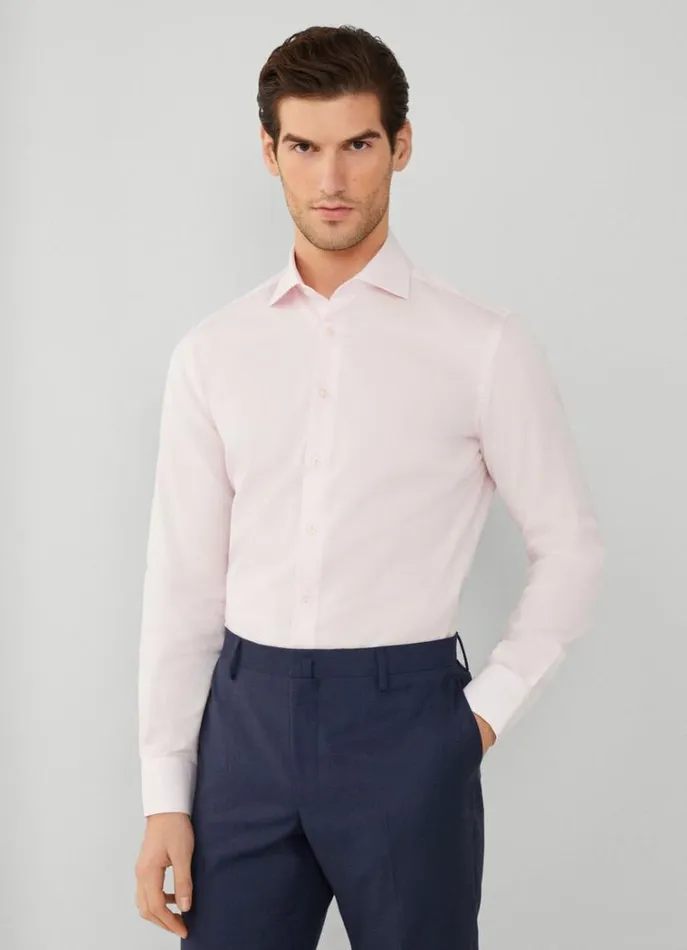 Men Shirts Hackett London Slim Fit Poplin Shirt Pink