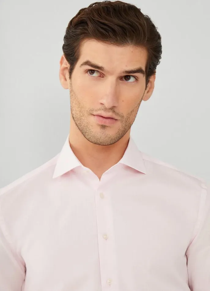Men Shirts Hackett London Slim Fit Poplin Shirt Pink