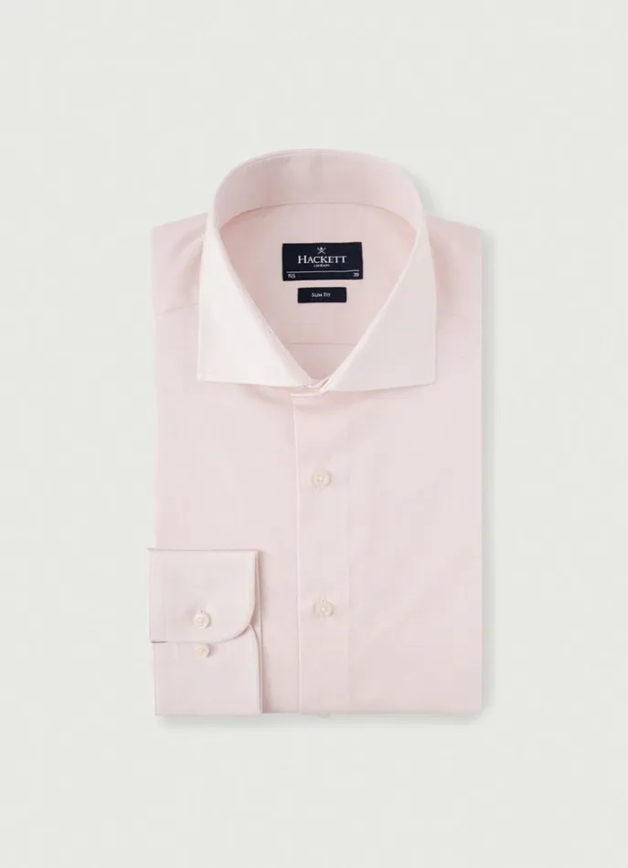 Men Shirts Hackett London Slim Fit Poplin Shirt Pink