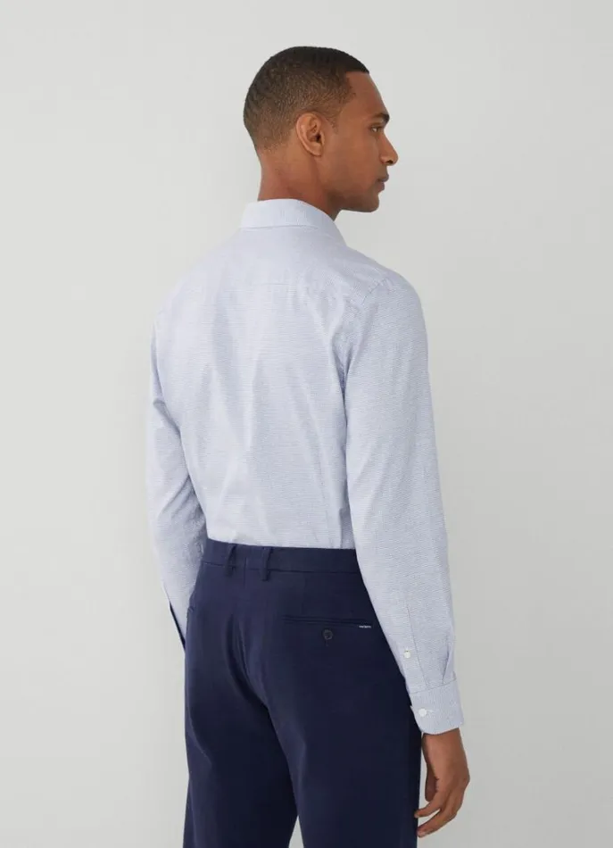Men Shirts Hackett London Slim Fit Puppytooth Shirt Navywhite
