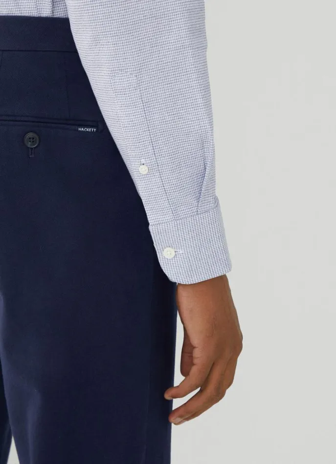 Men Shirts Hackett London Slim Fit Puppytooth Shirt Navywhite