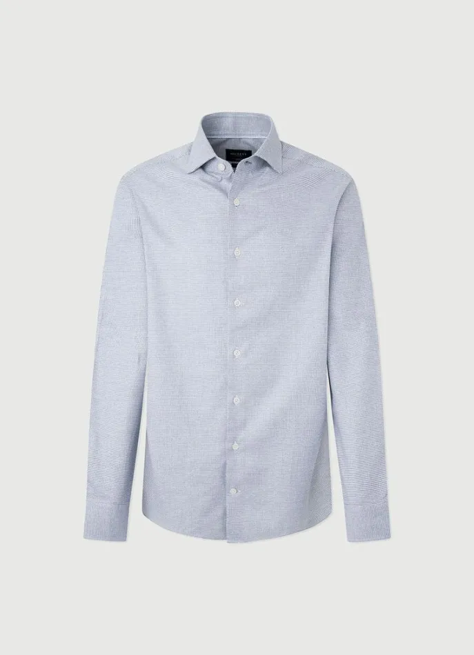 Men Shirts Hackett London Slim Fit Puppytooth Shirt Navywhite
