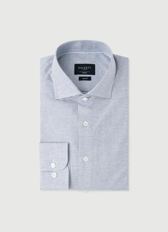 Men Shirts Hackett London Slim Fit Puppytooth Shirt Navywhite