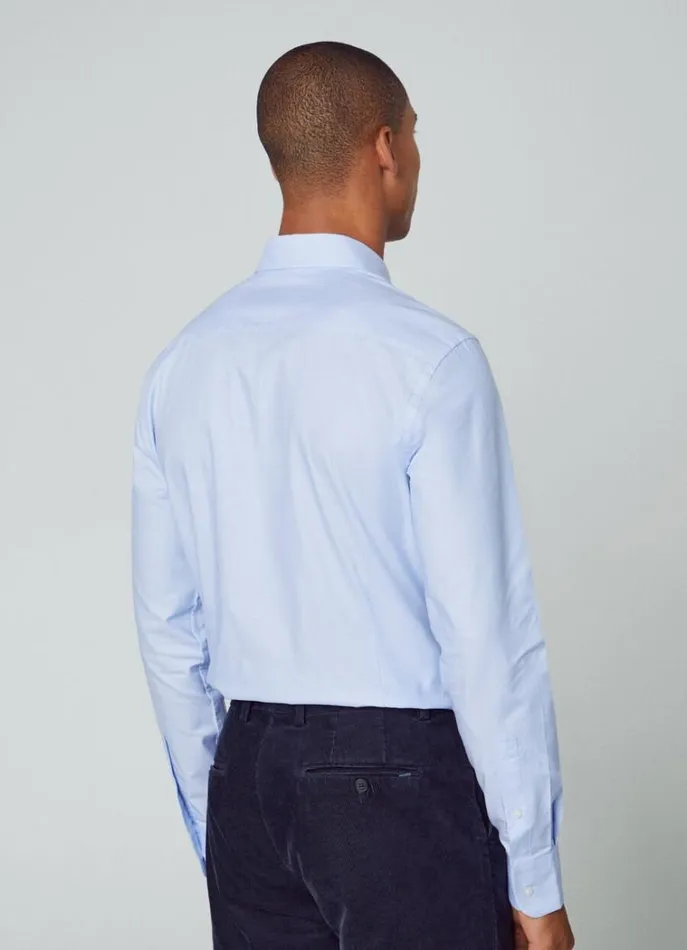 Men Shirts Hackett London Slim Fit Stretch Shirt Sky Blue
