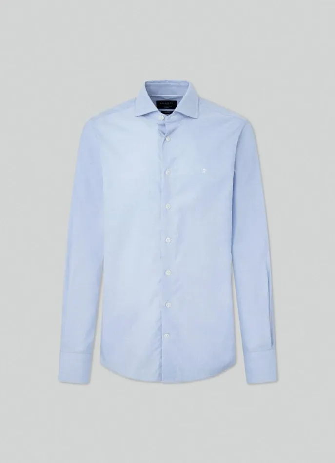 Men Shirts Hackett London Slim Fit Stretch Shirt Sky Blue