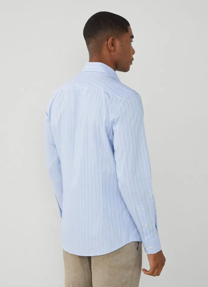 Men Shirts Hackett London Slim Fit Striped Shirt Blue