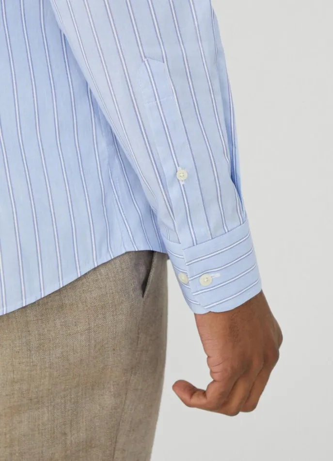 Men Shirts Hackett London Slim Fit Striped Shirt Blue