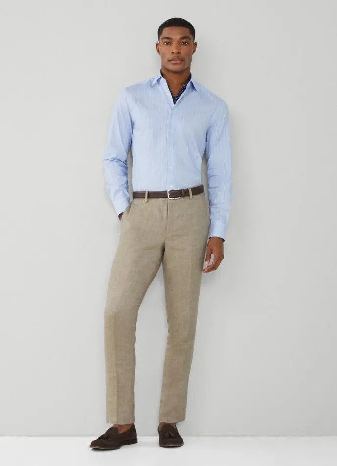 Men Shirts Hackett London Slim Fit Striped Shirt Blue
