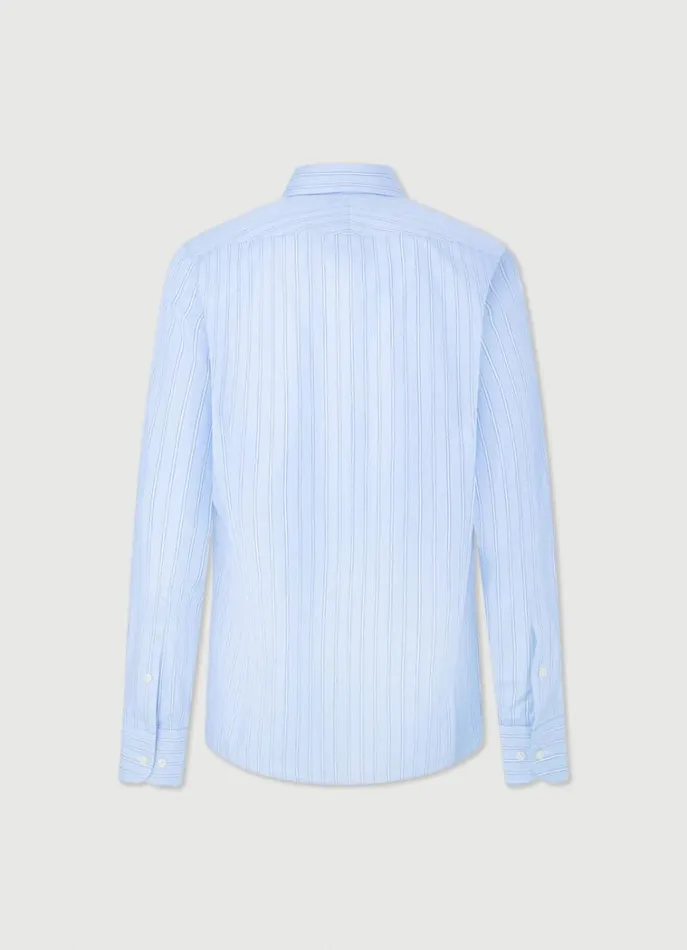 Men Shirts Hackett London Slim Fit Striped Shirt Blue