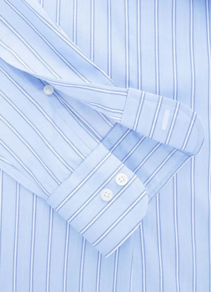 Men Shirts Hackett London Slim Fit Striped Shirt Blue