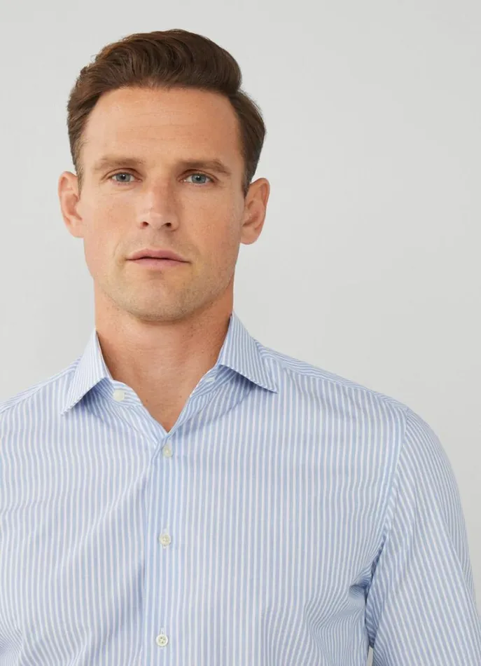 Men Shirts Hackett London Slim Fit Striped Shirt Bluewhite