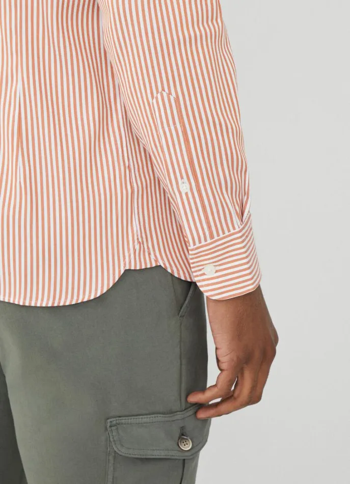 Men Shirts Hackett London Slim Fit Striped Shirt Orangenavy