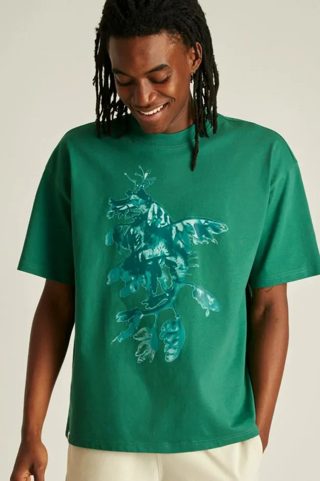 Men Short Sleeve Relaxed Graphic Tee Island Green Seahorse Bonobos Short Sleeve Tees