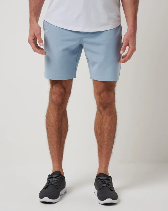 Men Shorts TravisMathew TECH CHINO SHORT 8IN Ash Blue