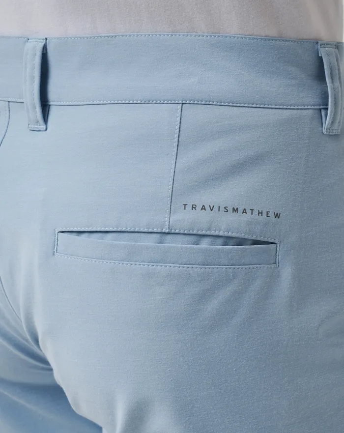 Men Shorts TravisMathew TECH CHINO SHORT 8IN Ash Blue
