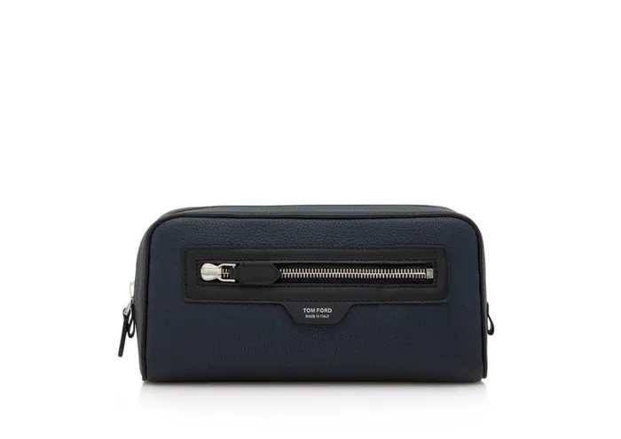 Men Small Leather Goods Tom Ford Grain Leather Smart Wash Bag Midnight Blue Black Men Small Leather Goods Tom Ford Grain Leather Smart Wash Bag Midnight Blue Black
