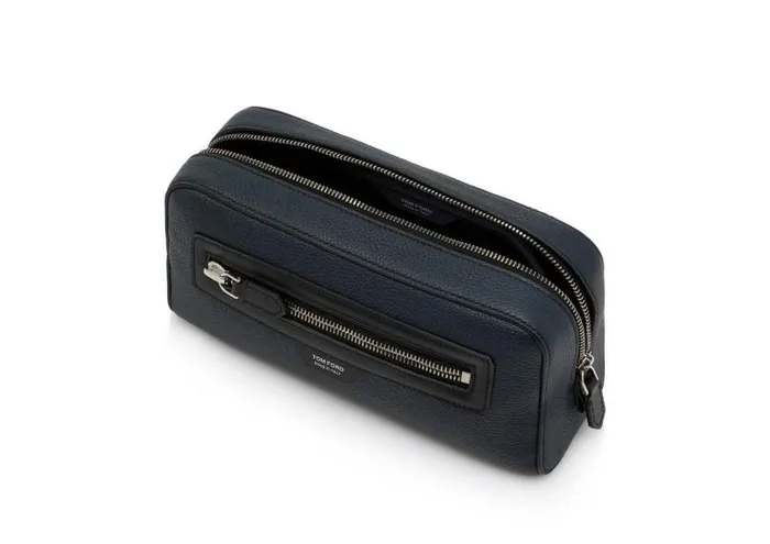Men Small Leather Goods Tom Ford Grain Leather Smart Wash Bag Midnight Blue Black Men Small Leather Goods Tom Ford Grain Leather Smart Wash Bag Midnight Blue Black
