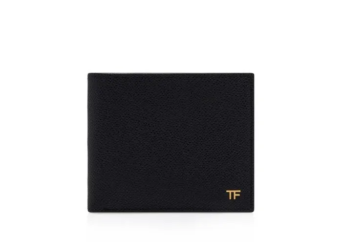 Men Small Leather Goods Tom Ford Small Grain Leather Bifold Wallet Black
