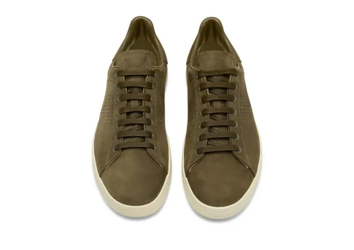 Men Sneakers Tom Ford Nubuck Warwick Sneaker Dark Olive Men Sneakers Tom Ford Nubuck Warwick Sneaker Dark Olive