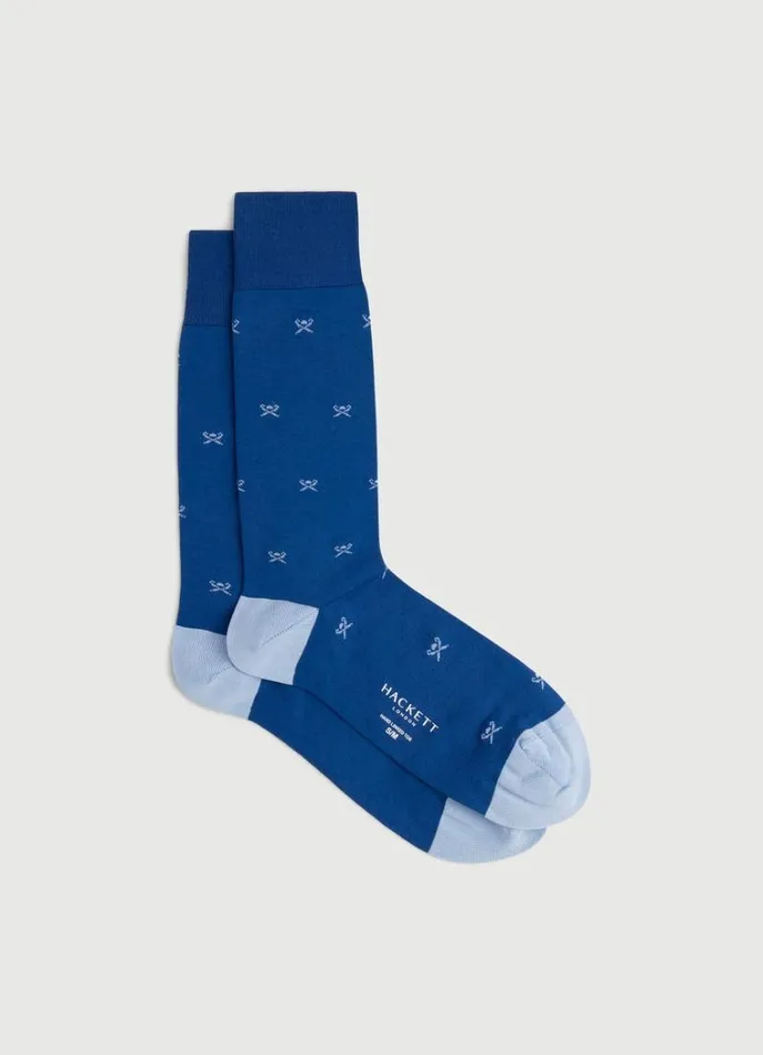 Men Socks and Underwear Hackett London Umbrella Cotton Socks Blue Print