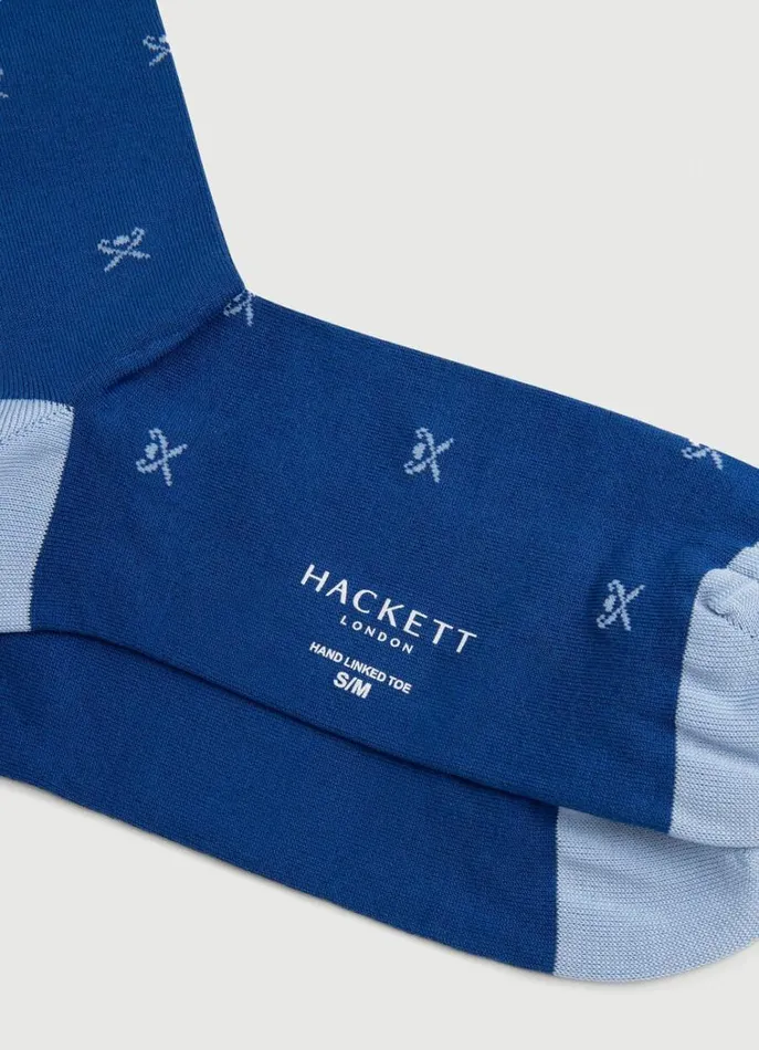Men Socks and Underwear Hackett London Umbrella Cotton Socks Blue Print