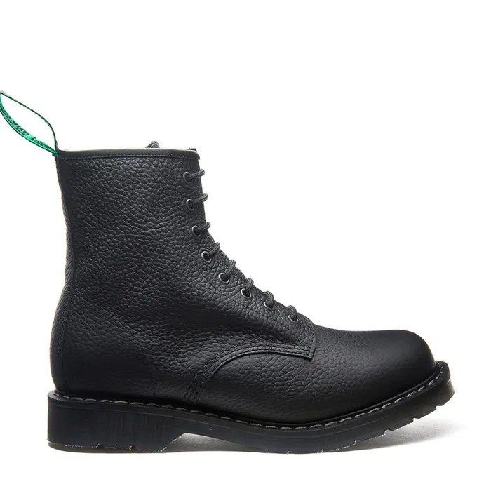 Men Solovair Derby Boots Black Greasy Grain 8 Eye Derby Boot