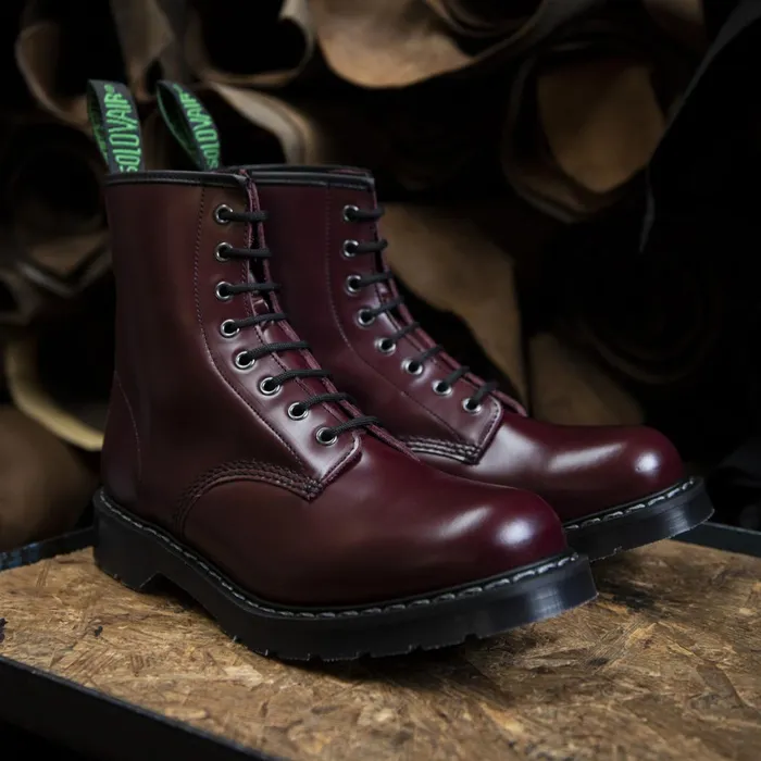 Men Solovair Derby Boots Oxblood 8 Eye Derby Boot