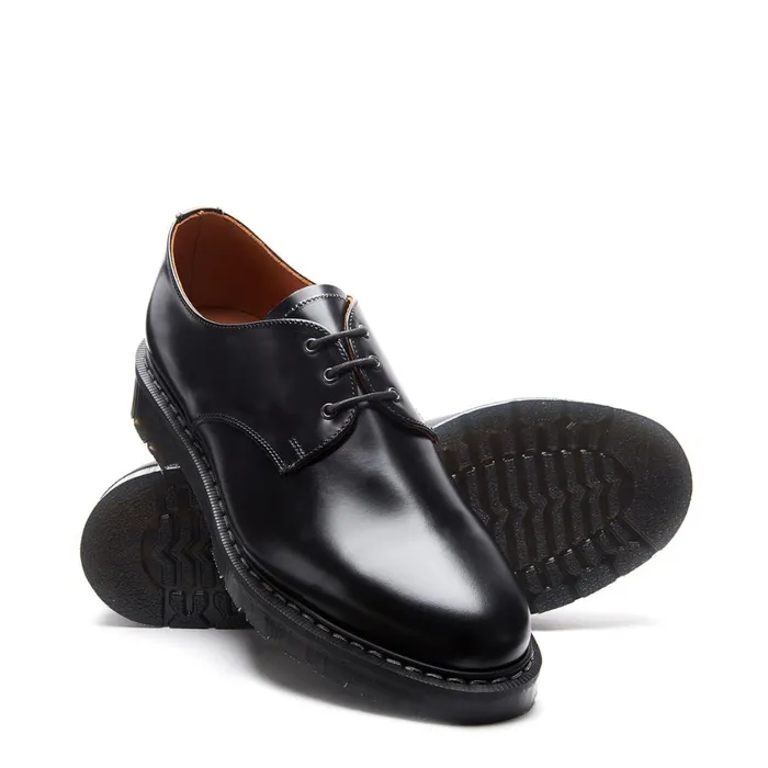 Men Solovair Gibson Shoes Black HiShine Gibson Shoe