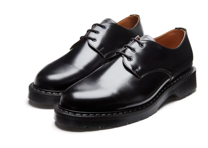 Men Solovair Gibson Shoes Black HiShine Gibson Shoe