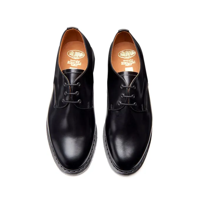 Men Solovair Gibson Shoes Black HiShine Gibson Shoe