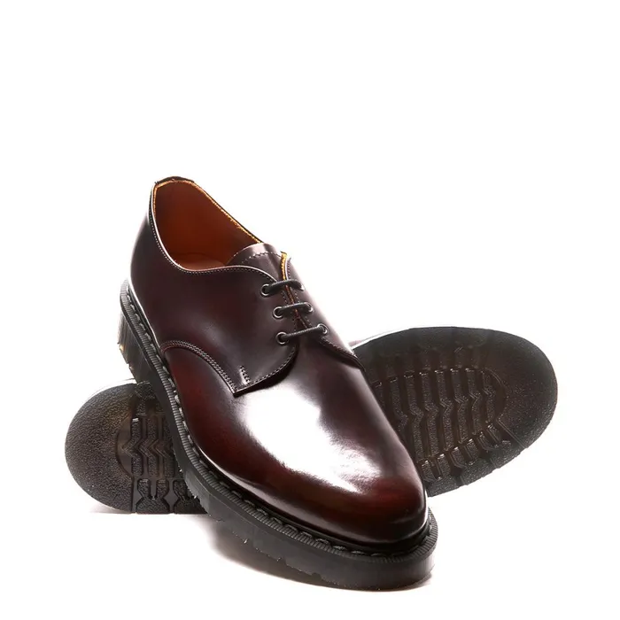 Men Solovair Gibson Shoes Burgundy RubOff Gibson Shoe