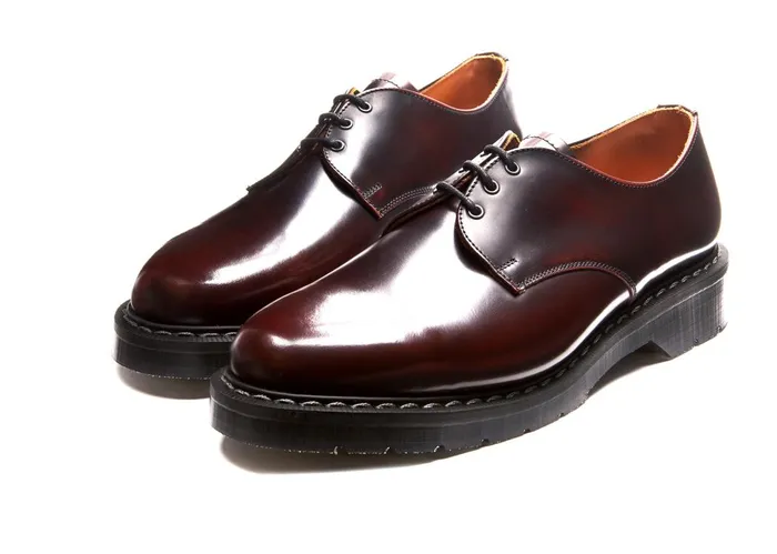Men Solovair Gibson Shoes Burgundy RubOff Gibson Shoe