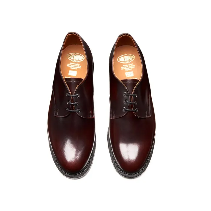 Men Solovair Gibson Shoes Burgundy RubOff Gibson Shoe