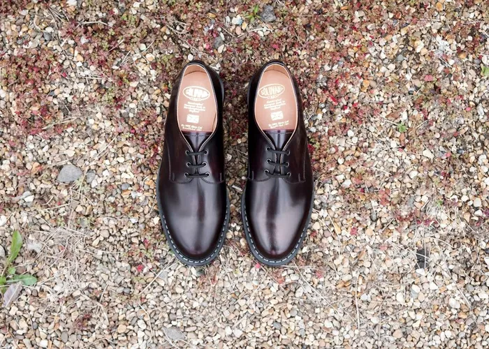 Men Solovair Gibson Shoes Burgundy RubOff Gibson Shoe