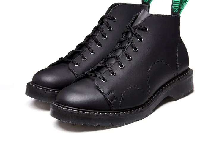 Men Solovair Monkey Boots Black Greasy Monkey Boot