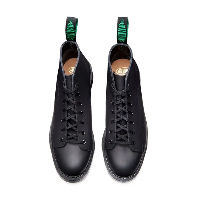 Men Solovair Monkey Boots Black Greasy Monkey Boot