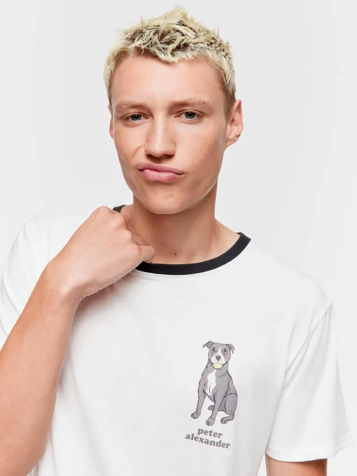 Men Staffy Tee White Peter Alexander Tops