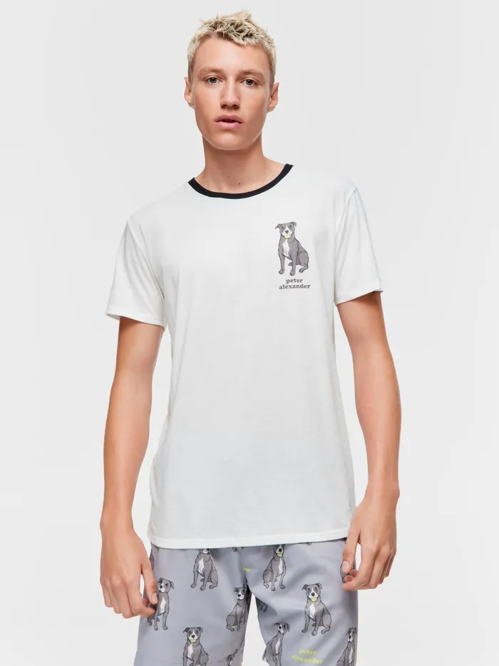 Men Staffy Tee White Peter Alexander Tops